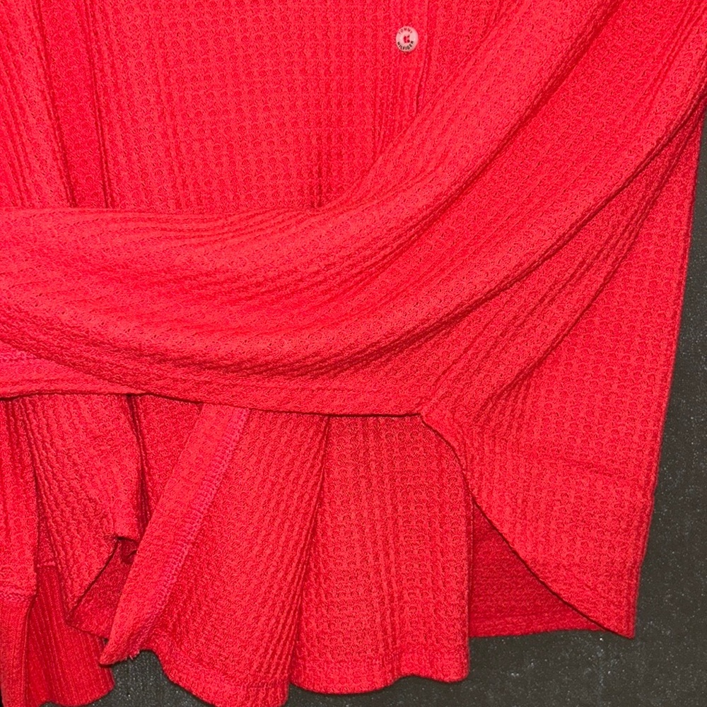 🟪Firm Price🟪 Tommy Hilfiger Tie-Hem V-Neck orange Top - Picture 16 of 17